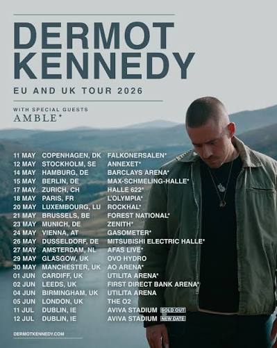 Dermot Kennedy 2026 tour poster